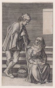 Contadino e donna con uova, ca. 1514-36 da Agostino Veneziano