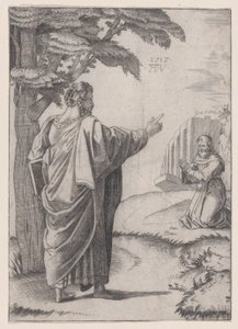 San Paolo e il Frate Francescano, datato 1517 da Agostino Veneziano