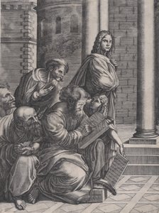 Il Gruppo dalla Scuola di Atene di Raffaello, datato 1523 da Agostino Veneziano