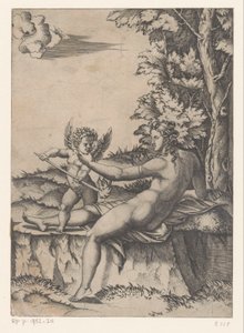 Venere e Amore da Agostino Veneziano