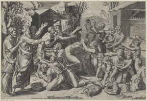 Raccolta della manna da Agostino Veneziano