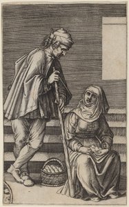 Contadino e Donna delle Uova da Agostino dei Musi after Raphael