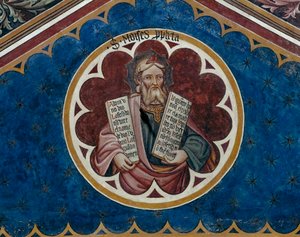 Mosè, dettaglio della quarta campata del soffitto (affresco) da Agostino di Marsiglio