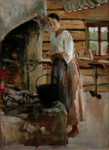 Donna che cucina coregoni