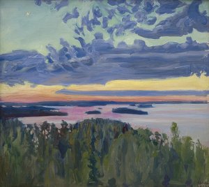 Tramonto sul lago da Akseli Valdemar Gallen Kallela