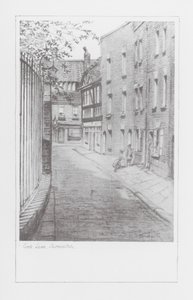 Corsie di Londra: Cock Lane, Shoreditch (litografia) da Alan Stapleton