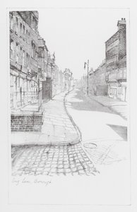 Corsie di Londra: Long Lane, Borough (litografia) da Alan Stapleton