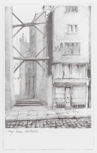 Corsie di Londra: Long Lane, Smithfield (litografia) da Alan Stapleton