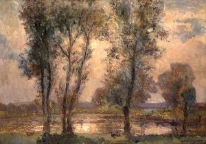 Vicino al lago da Albert Charles Lebourg
