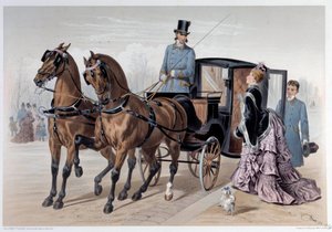 Coppa raggiunta di cavalli inglesi. Stampa di Albert Adam (1833-?) 1874 Parigi, Museo Carnavalet
