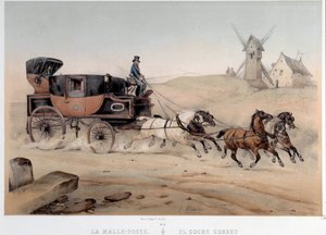 Il tronco postale che serve la città di Saint Etienne. Litografia di Albert Adam, XIX secolo. Parigi, Museo Carnavalet