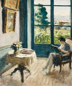Il salone di Laudin; Le Salon a Laudin, 1930 circa (olio su tavola)