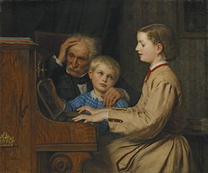 Canto della patria, 1874 da Albert Anker