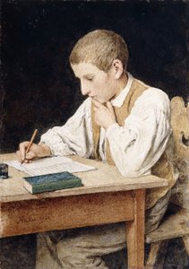 Ragazzo che scrive, 1902 da Albert Anker