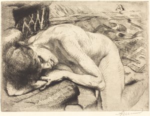 Modella Addormentata sul Pavimento da Albert Besnard