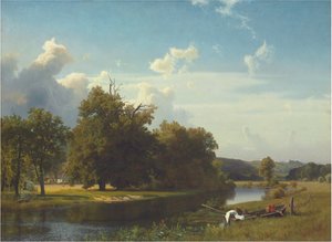 Paesaggio fluviale, Westfalia, 1855 da Albert Bierstadt