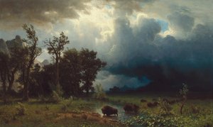 Sentiero dei Bufali: La Tempesta Imminente da Albert Bierstadt