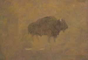 Bufalo in una tempesta di sabbia da Albert Bierstadt