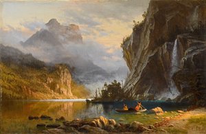 Indiani che pescano con la lancia da Albert Bierstadt