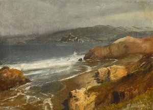 Costa del Pacifico, Cal. o vista verso il faro di Point Bonita da Albert Bierstadt