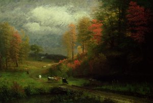 Giornata piovosa in autunno, Massachusetts, 1857 da Albert Bierstadt