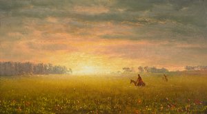 Tramonto sulle praterie, c.1861 da Albert Bierstadt