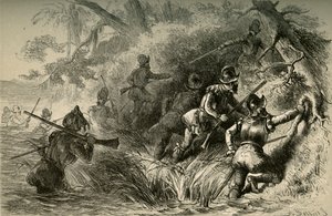 Francesi che procedono per attaccare il forte spagnolo sul St. Johns, 1877