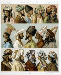 Acconciature asiatiche - in "Il costume storico" di Racinet, fine XIX secolo