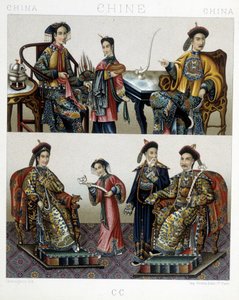 Aristocrazia cinese - in "Le costume historique" di Racinet da Albert Charles August Racinet