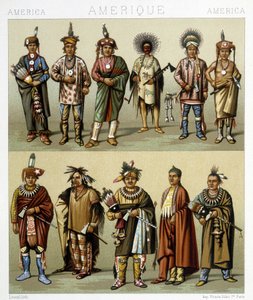 Costume dei Pins rouge. Illustrazione in “Il costume storico” di Racinet da Albert Charles August Racinet