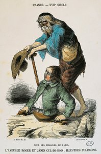 Corte dei miracoli a Parigi, incisione da Albert Charles August Racinet