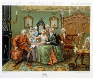 Borghesi inglesi nel loro interno da Albert Charles August Racinet