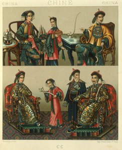 Illustrazione della famiglia imperiale di Chin; Cina da Albert Charles August Racinet
