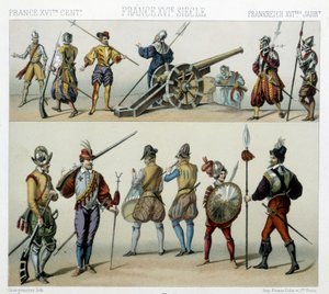 Guerrieri nel XVI secolo - in "Il costume storico" di Racinet da Albert Charles August Racinet