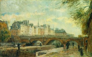 Il nuovo ponte della città da Albert Charles Lebourg