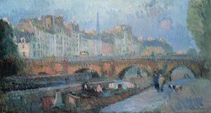 Il Pont Neuf e il Quai de la Monnaie, Parigi da Albert Charles Lebourg