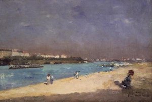Vista dei sobborghi di Parigi dal Pont National, 1882 da Albert Charles Lebourg