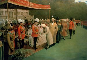 Edoardo VII riceve Maharajah e dignitari prima della sua incoronazione da Albert E. Harris