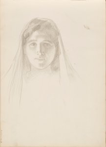 Aino Ackté come Alcestis, schizzo del volto