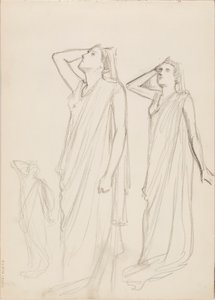 Aino Ackté come Alcestis, tre bozzetti da Albert Edelfelt