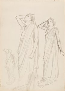 Aino Ackté come Alcestis, tre bozzetti da Albert Edelfelt