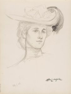Donna con cappello (Mme Flore Deschamps) da Albert Edelfelt