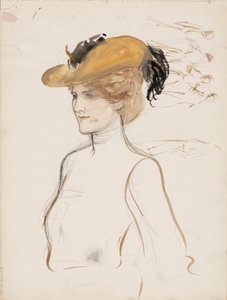 Donna con cappello da Albert Edelfelt