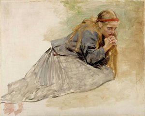 Maria Maddalena inginocchiata, studio per l’opera “Cristo e Maria Maddalena” da Albert Edelfelt