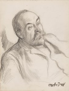Schizzo di ritratto maschile da Albert Edelfelt