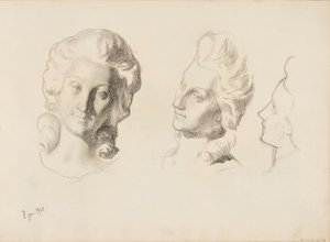 Maschere, schizzo / 1700 (Rokokoo), schizzo da Albert Edelfelt
