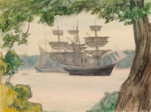 Barche a vela nel paesaggio da Albert Edelfelt
