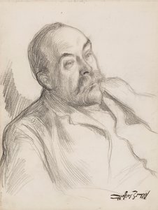 Schizzo di ritratto maschile da Albert Edelfelt
