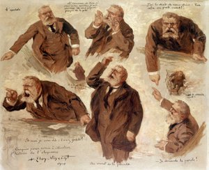 Le diverse espressioni di Jean Jaurès, 1910 da Albert Eloy Vincent