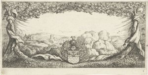 Cartiglio con paesaggio da Albert Flamen